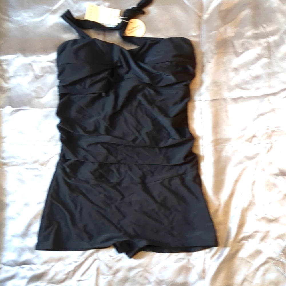 East Elegant maternity swimwear one piece black bathing suit size L
